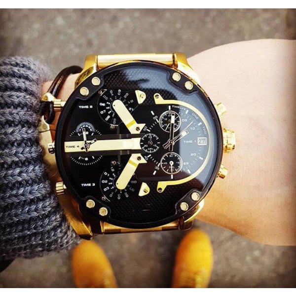 Klokke Herreklokke Personlighet Stor Urskive Klokke Trend Metall Kvarts Klokke 7313 belt