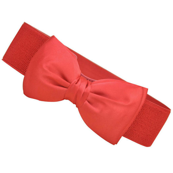 Mode Kvinnors Rosett Midjeband Elastiskt Spänne Midjebälte Klänningsband Beige