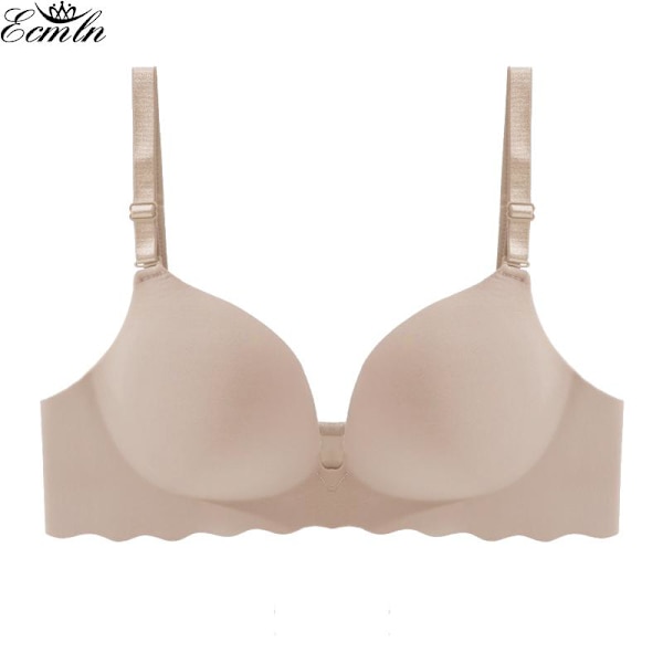 Seamless BH med vågigt mönster i ett stycke för dam, plus size, push up-bralette, lätt och andningsbar underkläder Grey 32/70BC