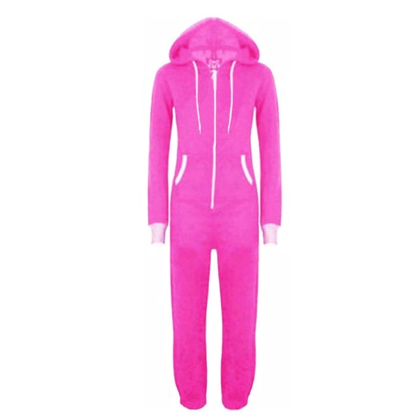 Unisex Kvinnor Män Vuxen Pyjamas Sportkläder Onesi Jumpsuit Sovkläder Pink M
