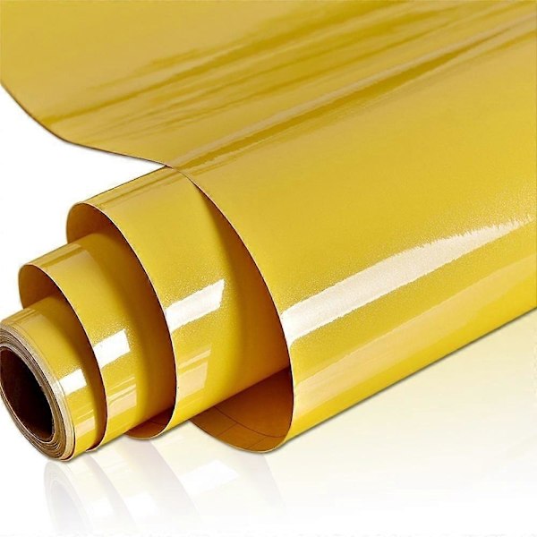 Helmiäishohtoinen PVC Itseliimautuva Vedenpitävä Tapetti Keittiön Kaapin Tarra Huonekalujen Kunnostus keltainen yellow