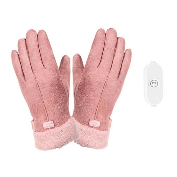 Dam Fullfingerhandskar USB-laddning Värmehandskar 3D Ergonomi Dam Värmande Handskar Utomhuscykling Elektriska Handskar three temperature As  photo
