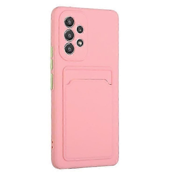 Kompatibelt för Samsung Galaxy A53 5g Kortfack Mjukt Tpu Stötsäkert Anti-repor Skal med Kameralinsskydd Pink