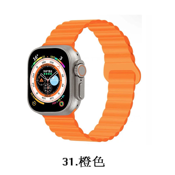 Klockarmband för Apple Watch iWatch 42/44/45/49 S10 46mm 1. Orange