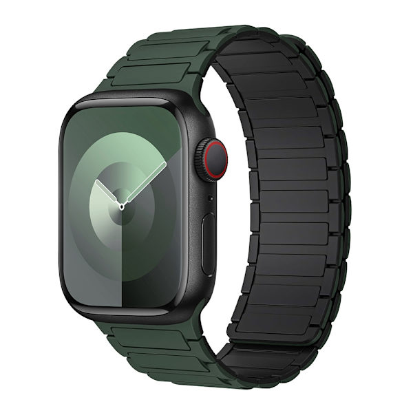 Klockarmband för Apple Watch iWatch S10 46mm mörkgrön svart
