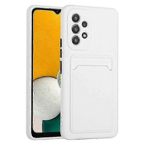 Kompatibelt för Samsung Galaxy A53 5g Kortfack Mjukt Tpu Stötsäkert Anti-repor Skal med Kameralinsskydd White