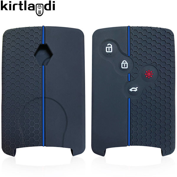 4 Knappar Silikon Bilnyckelfodral Skydd För Renault Duster Captur Clio Logan Megane 1 2 3 Koleos Scenic Nema Fluence Zoe Tillbehör 1PC black(redline)