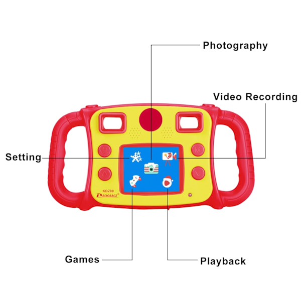Videokamera Leksak för Barn Digitalkamera Foto Barnkamera Flickleksak Barn Födelsedag Julklapp för Flicka Pojke Pink Camera 8G Card