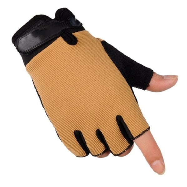 Sommer Taktiske Hansker for Menn Lett Pustende Ridehansker Sykkel Sklisikre Hel Finger Halv Finger Hansker Fiske kahaki XL