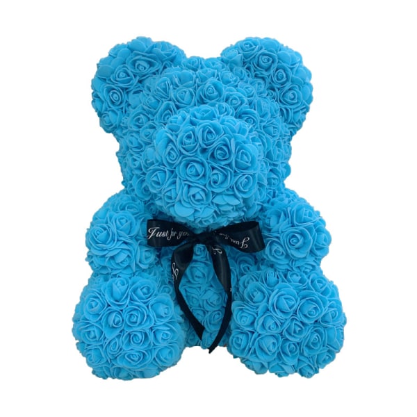 40cm Rose Bear Heart Konstgjord Blomster Rose Nalle För Kvinnor Alla hjärtans bröllop Födelsedag Julklapp Blue 40CM