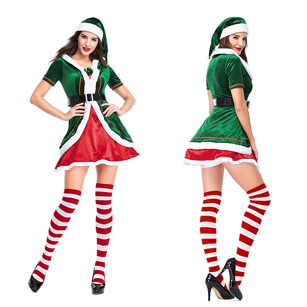 Par älskare Jul Cosplay Jultomten Elf kostym Man