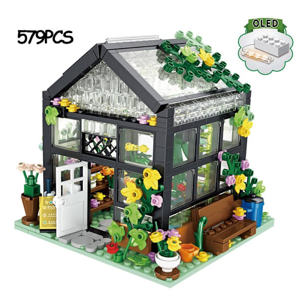 MOC Luova Kukkakimppu Kauppa Talo Malli Rakennuspalikka Kaupunkinäkymä Loman Kesä Kahvila Palikat Tyttöjen Lelut Lasten Lahjat 730pcs no box As  photo