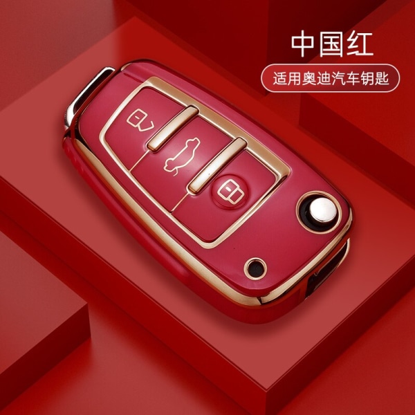 TPU Bil Nøgle Etui Cover Nøgle Skaller Til A1 A3 8P 8L A4 A5 B6 B7 A6 A7 C5 C6 4F Q3 Q5 Q7 TT S3 S4 S6 RS Holder Tilbehør Red