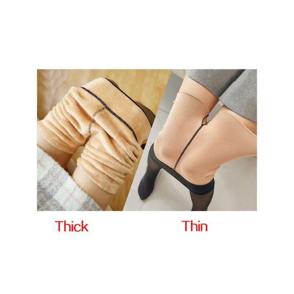 Talven lämpimät sukkahousut naisille, superjoustavat mustat slim-sukkahousut naisille, rento muoti, plus velvet, paksut sukkahousut With Feet-Black 85g