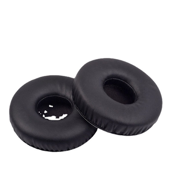 Passar Sony Sony Wh-xb700 Hörlurskydd Skumskydd 75mm runda Bluetooth-hörselkåpor Öronkuddar Läderfodral Öronmuffar Black earmuffs [single]]