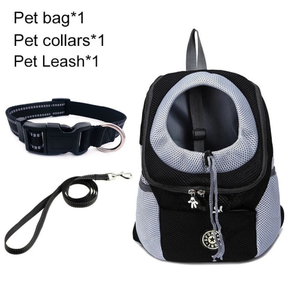 Hundbärväska Ryggsäck för Hundar Ut Dubbel Axel Bärbar Reseryggsäck Utomhus Hundbärväska Reseset Black set L for 10-13kg