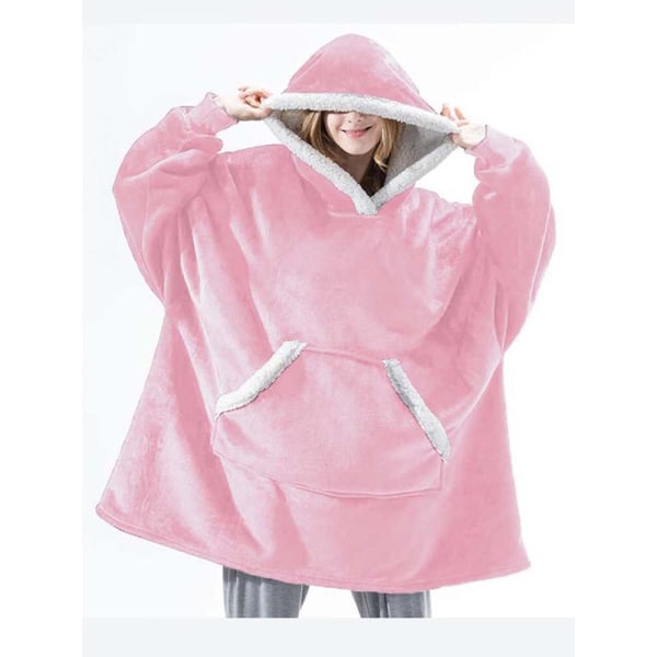 Oversized Hættetrøjer Sweatshirts Kvinder Tæppe med Ærmer Vinter Hætte Fleece Sweatshirts Kæmpe TV Tæppe Damska Sudadera Mujer Zip Hoodie Gray One Size For All
