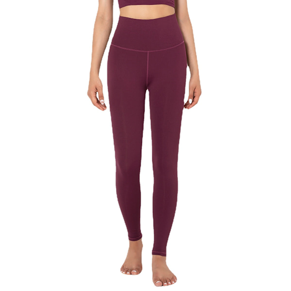 Lulu Yoga Vaatteet Nude Feel Joogahousut Naisten Korkea Vyötärö Lantiota Kohottavat Juoksu Tiukat Joustavat Treenaushousut 6560 trousers-purplish red XL