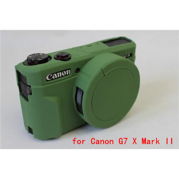Kameraväska för Canon G7X3 G7 X Mark III G7X2 G7 X Mark II vlog Case Skyddande silikon Mjukt cover Soft shell g7xm2 g7x2 G7X2 green