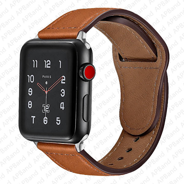 Nahkaranneke Apple Watch -rannekkeelle 44mm 40mm 42mm 38mm 44 mm Älykellotarvikkeet ranneke iWatch 3 4 5 SE 6 7 gray 38mm or 40mm