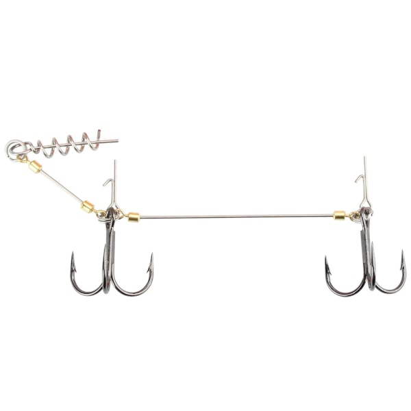 Fiskekrok Skrue Rig Dobbel VMC Fiskekroker Med Gjedde Center Pin Shad Magebrodd For Grunt Fiske, 1 Stk Per Pakke Size M