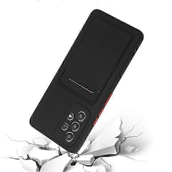 Kompatibelt för Samsung Galaxy A53 5g Kortfack Mjukt Tpu Stötsäkert Anti-repor Skal med Kameralinsskydd Black