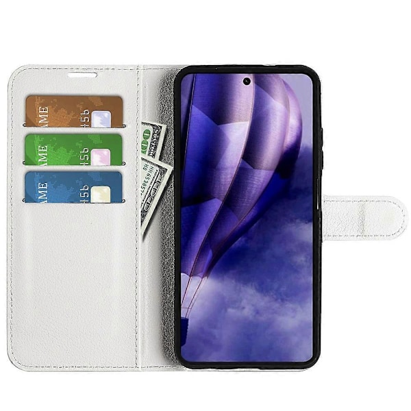 För HMD Skyline Fodral Litchi Textur Stötsäkert Läder Plånbok Telefonfodral - Blå White