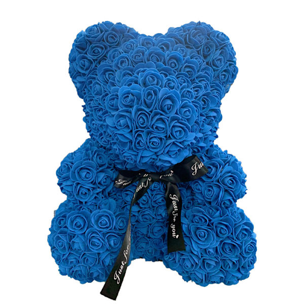 40cm Rosbjörn Hjärta Konstgjord Blomma Ros Nallebjörn För Kvinnor Alla Hjärtans Dag Bröllop Födelsedag Julklapp Deep blue 25CM
