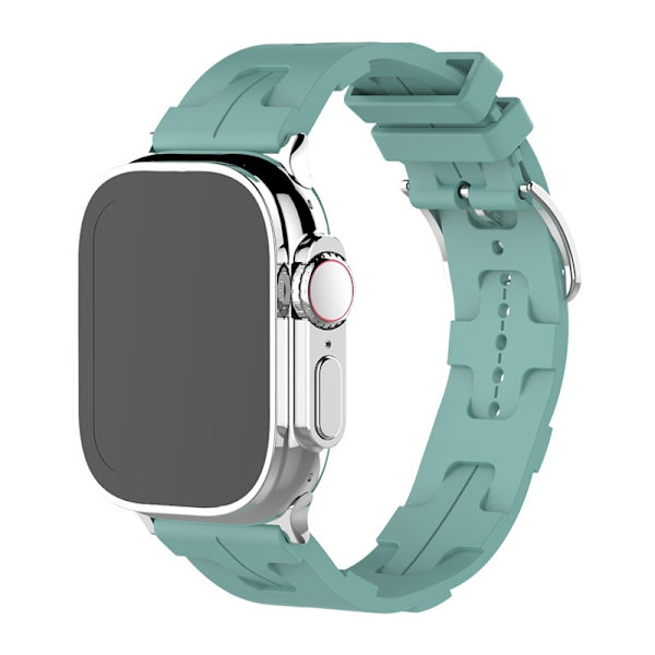 Klockarmband för Apple Watch iWatch 38/40/41mm rått öronfäste barrträdsgrön