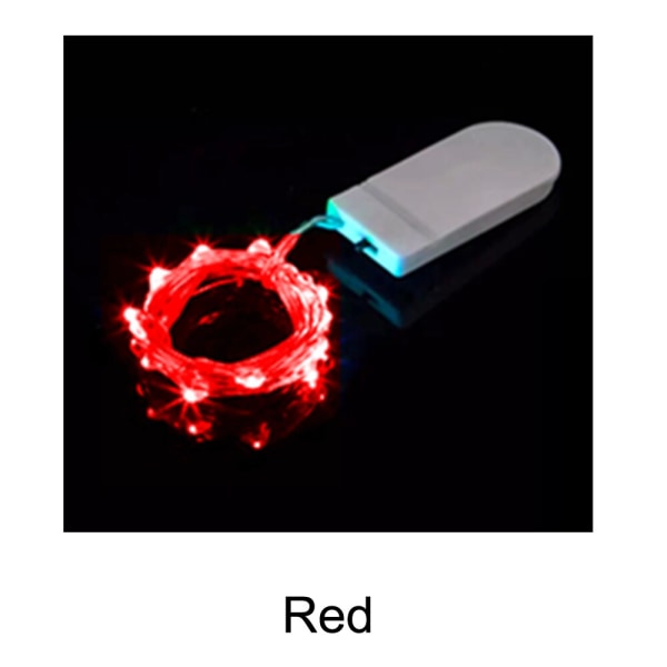 Luces Led Kobbertråd Fe Lys Batteridrevne LED Lysstreng Party Bryllup Indendørs Juledekoration Guirlande Lys Red 5M