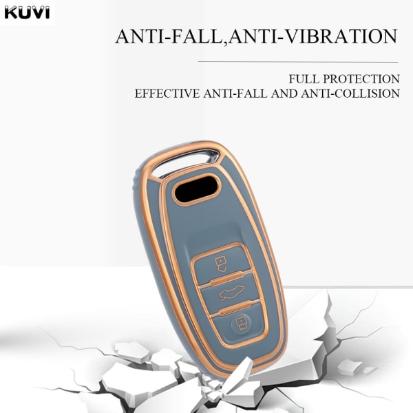 Uusi TPU 6D Pinnoitettu Auton Kaukosäätimen Älyavain Kotelo Kuori A1 A3 A4 A5 A6 A7 A8 Quattro Q3 Q5 Q7 2009-2015 Lisävarusteille White