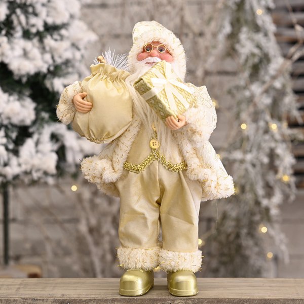 Juldekoration Station Santa Doll Dekoration Santa Claus Stående Ornament Doll Sitting chef