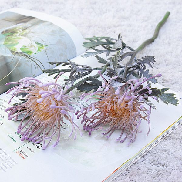 Kunstige Blomster Kort Gren Krabbeklo 2 Gaffel Nålepude Juleguirlande Vase til Hjem Bryllupsdekoration Falsk Plantning plum