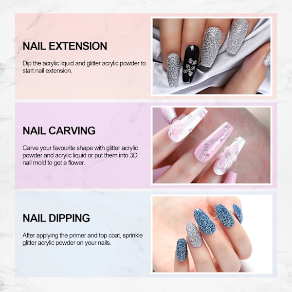 Akrylpulver Set Nagel Torklampa Nagelborr Glitter Allt För Manikyr Maskin Verktyg Borste Professionell Nagelkit Naglar Set A