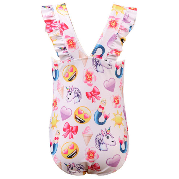 Uimapuku vauvalle, yksiosainen, nopeasti kuivuva, tyttö, yksisarvinen, pitsi White 116/122cm（4-5 Year）