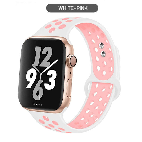 Silikoniranneke Apple Watch -rannekkeelle 44mm 40mm 38mm 42mm Hengittävä urheiluranneke iWatch serie 5 4 3 2 SE 6 -kellon ranneke brilliant mango 38MM or 40MM-M L