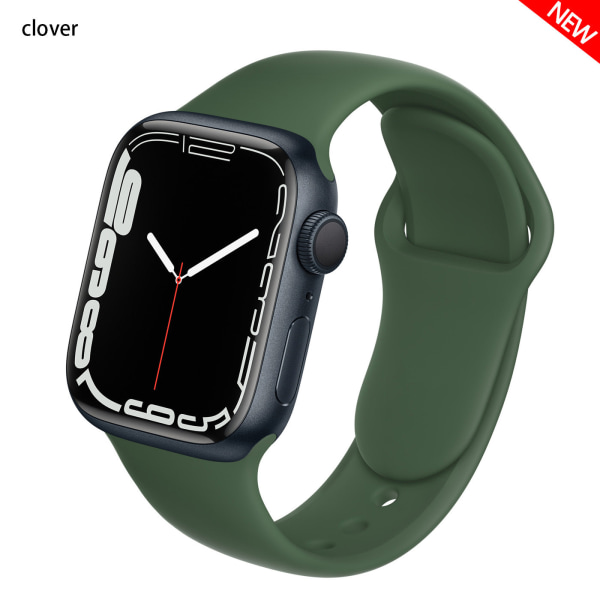 Silikonarmband för Apple Watch Band 44mm 40mm 38mm 42Mm Correa Iwatch Serie Se 6 5 4 3 Armband Apple Watch Series 7 45mm 41mm Capri Blue 38 40 41 mm S-M
