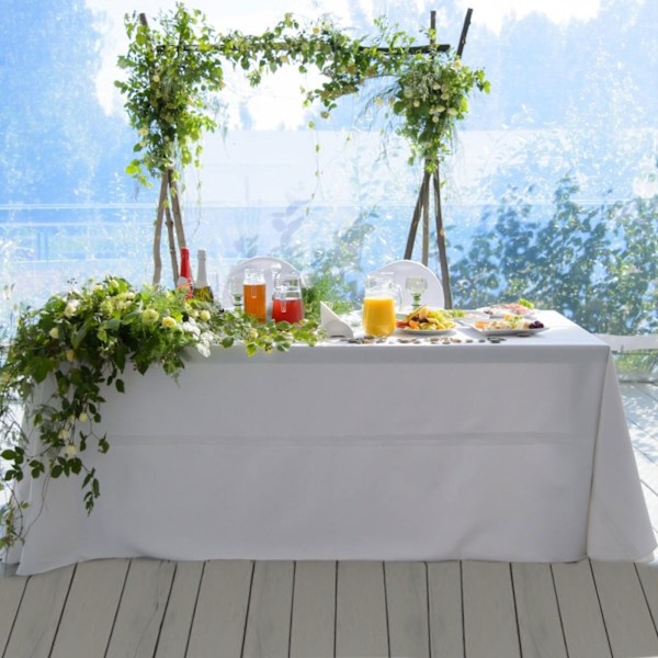 Vit Bordsduk Polyester Bordsduk Rektangulär Satin Duk för Födelsedag Jul Hemfest Dekor Bröllopsmaterial Royal Blue 145x366cm