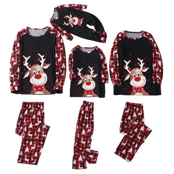 Julpyjamas Matchande Familj Pyjamas Hjorttryck Kläder Blus Toppar Och Byxor Pappa Mamma Barn Pyjamas Child 8Y