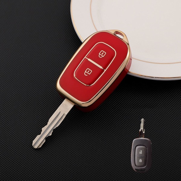 2-knapps TPU Bil Fjärrnyckel Fob Skyddsfodral för Renault Kwid Traffic Symbol för Dacia Sandero Logan Duster 2016 2017 2018 Skal grey keycase