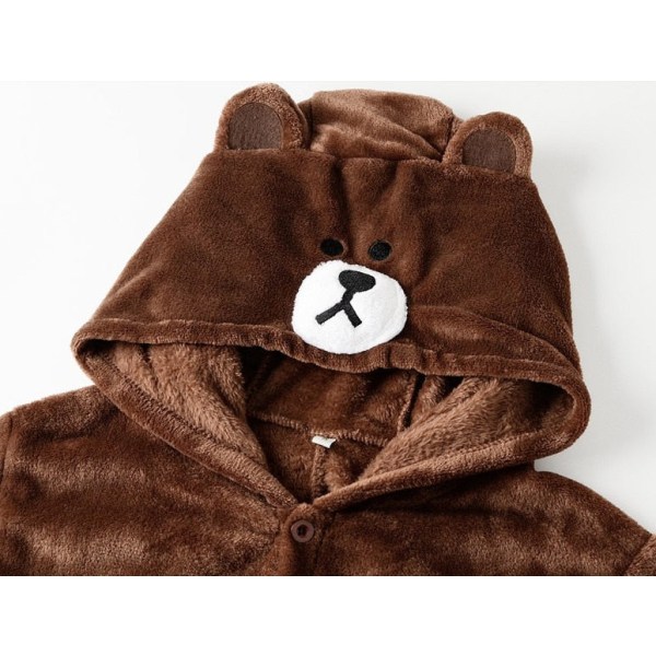 Flanell Bjørn Onesies Kigurumi Kumamon Dyrepyjamas Beste Gave Cosplay Kostymer Jumpsuit Glidelås Bear L