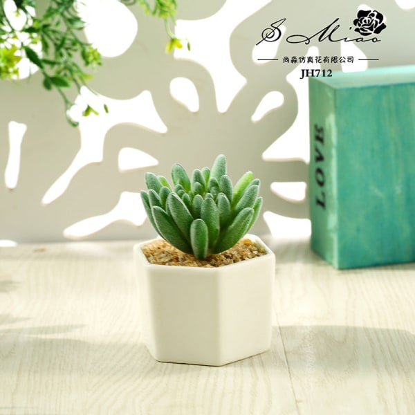Kunstig sukkulent plante bonsai (potte inkluderet) Kunstig blomst kreativ dekoration kunstig plante JH5700