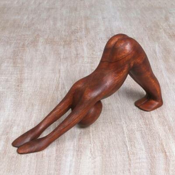 Rolig Yoga Kroppsfigur Trä Fidget Modell Snideri Nyhet Gymnastikälskare Gåva Heminredning Skulptur C