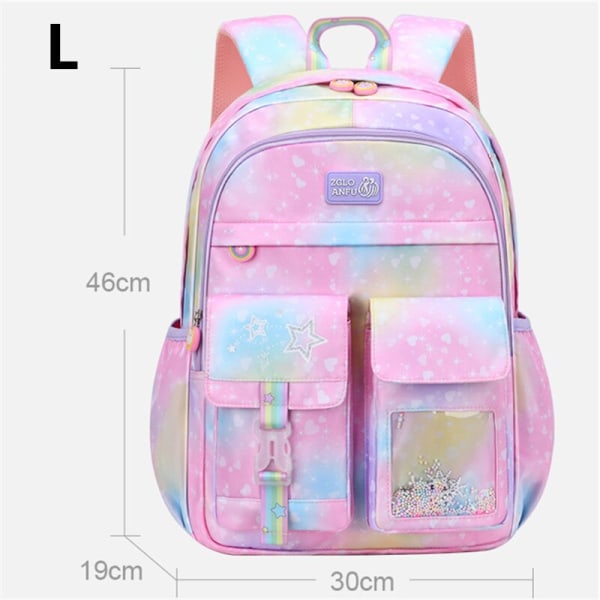 Barn skolväskor för flickor Barn väska Primär Ortopediska skolryggsäckar Prinsessryggsäck Skolväska ryggsäck Sac Mochila L orange pink