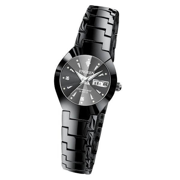 Koreansk Stil Enkel Mode Volframstål Färg Damklocka Studentklocka Herrklocka Damklocka Par Vattentät Ultratunn Herr Quartz Klocka [Men's] black steel-black surface
