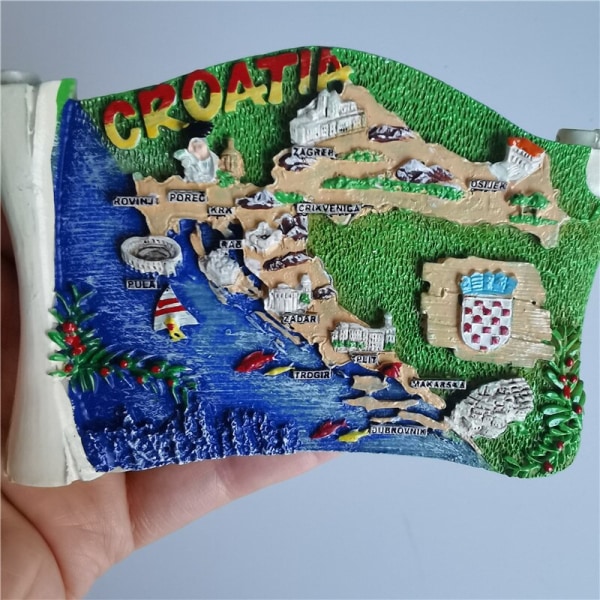 Kroatien Kylskåpsmagnet Kroatie Turistsouvenirer Medelhavet Malta Polen Magnetiska Kylskåpsdekaler Kroatien Karta Heminredning Split Croatia