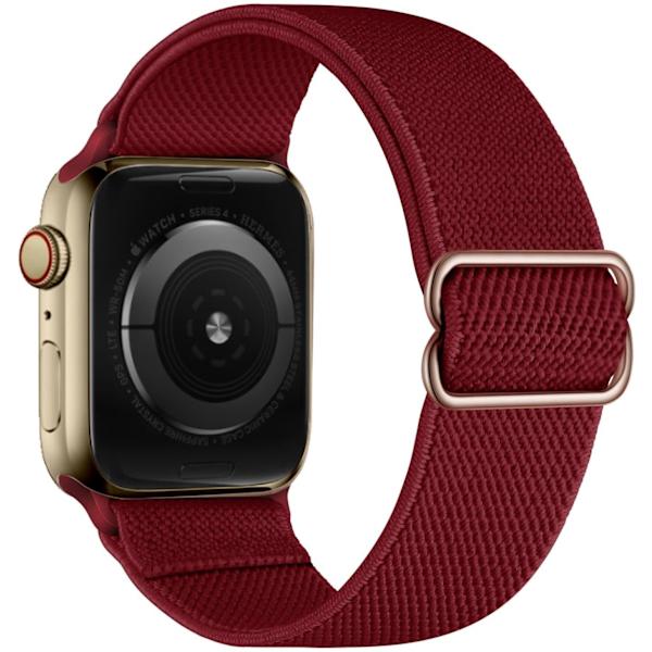 Elastinen Nylon Solo Loop -ranneke Apple Watch -rannekkeelle 44mm 40mm 38mm 42mm Säädettävä rannekoru iWatch Series 3 4 5 6 Se -rannekkeet Army green 38mm or 40mm