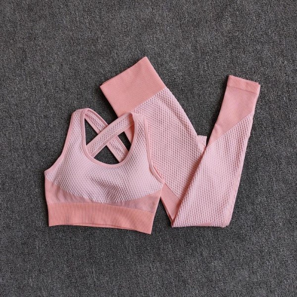 Yoga Set Långärmad Yoga Kläder Dam Sport Gym Träningsdräkter Löparkläder 3PcsSetGreen S