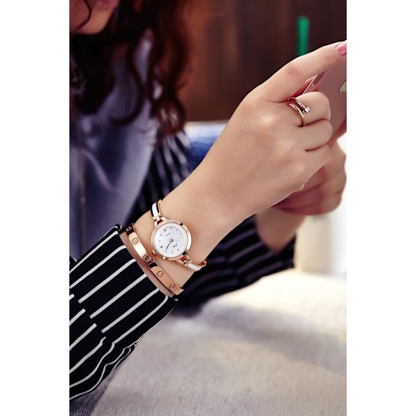 Klocka Dam Mode Liv Vattentät Damklocka Student Modeklocka Armband Armring Klocka Silver edge