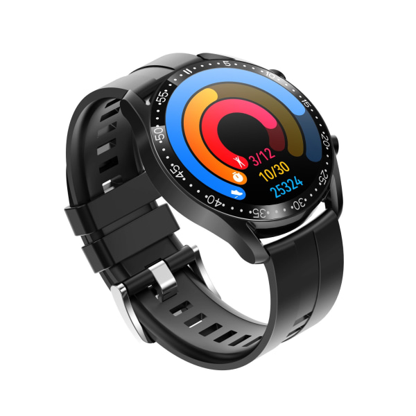 Smartklocka Bluetooth 1,32-tums Samtal Anpassad Urtavla Puls Blodtryck Blodsyre Black Steel